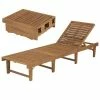 VidaXL Chaise longue pliable Bois d'acacia solide