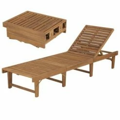 VidaXL Chaise longue pliable Bois d'acacia solide