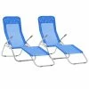 VidaXL Chaises longues pliables 2 pcs Textilène Bleu 1 VidaXL Chaises longues pliables 2 pcs Textilène Bleu -Bains de soleil Soldes image 1 44337