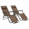 VidaXL Chaises longues pliables 2 pcs avec repose-pied Acier Marron 1 VidaXL Chaises longues pliables 2 pcs avec repose-pied Acier Marron -Bains de soleil Soldes image 1 44346