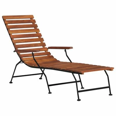 VidaXL Chaise de terrasse d'extérieur Bois d'acacia solide 3 VidaXL Chaise de terrasse d'extérieur Bois d'acacia solide