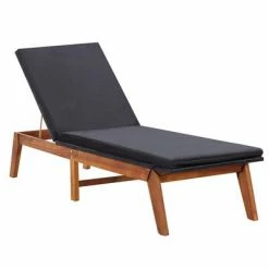 VidaXL Chaise longue et coussin Résine tressée et bois d'acacia massif
