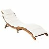 VidaXL Chaise longue avec coussin Bois d'acacia solide Crème