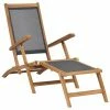 VidaXL Chaise de terrasse avec repose-pied Bois de teck solide Noir 1 VidaXL Chaise de terrasse avec repose-pied Bois de teck solide Noir -Bains de soleil Soldes image 1 47410