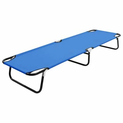 VidaXL Chaise longue pliable Bleu Acier 3 VidaXL Chaise longue pliable Bleu Acier