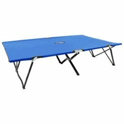 VidaXL Chaise longue pliable 2 places Bleu Acier