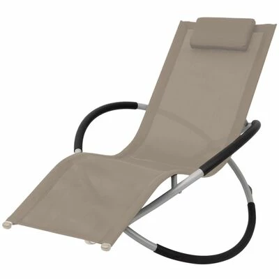 VidaXL Chaise longue géométrique d'extérieur Acier Taupe 3 VidaXL Chaise longue géométrique d'extérieur Acier Taupe