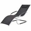 VidaXL Chaise longue avec oreiller Aluminium et textilène Noir 1 VidaXL Chaise longue avec oreiller Aluminium et textilène Noir -Bains de soleil Soldes image 1 47777