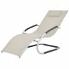 VidaXL Chaise longue avec oreiller Aluminium et textilène Crème 2 VidaXL Chaise longue avec oreiller Aluminium et textilène Crème -Bains de soleil Soldes image 1 47778