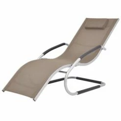 VidaXL Chaise longue avec oreiller Aluminium et textilène Taupe