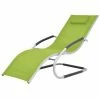 VidaXL Chaise longue avec oreiller Aluminium et textilène Vert 1 VidaXL Chaise longue avec oreiller Aluminium et textilène Vert -Bains de soleil Soldes image 1 47780
