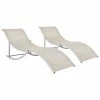 VidaXL Chaises longues pliables 2 pcs Crème Textilène 2 VidaXL Chaises longues pliables 2 pcs Crème Textilène -Bains de soleil Soldes image 1 47785