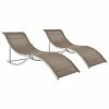 VidaXL Chaises longues pliables 2 pcs Taupe Textilène 1 VidaXL Chaises longues pliables 2 pcs Taupe Textilène -Bains de soleil Soldes image 1 47786
