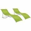 VidaXL Chaises longues pliables 2 pcs Vert Textilène 2 VidaXL Chaises longues pliables 2 pcs Vert Textilène -Bains de soleil Soldes image 1 47787