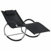 VidaXL Chaise longue avec oreiller Noir Textilène 1 VidaXL Chaise longue avec oreiller Noir Textilène -Bains de soleil Soldes image 1 47788