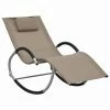 VidaXL Chaise longue avec oreiller Taupe Textilène 1 VidaXL Chaise longue avec oreiller Taupe Textilène -Bains de soleil Soldes image 1 47790