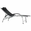 VidaXL Chaise longue Aluminium Textilène Noir 1 VidaXL Chaise longue Aluminium Textilène Noir -Bains de soleil Soldes image 1 47792