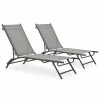 VidaXL Chaises longues 2 pcs Textilène et acier 2 VidaXL Chaises longues 2 pcs Textilène et acier -Bains de soleil Soldes image 1 47848