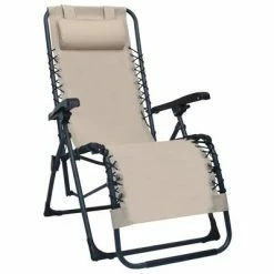 VidaXL Chaise pliable de terrasse Crème Textilène