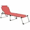 VidaXL Chaise longue pliable extra haute pour seniors Rouge Aluminium 1 VidaXL Chaise longue pliable extra haute pour seniors Rouge Aluminium -Bains de soleil Soldes image 1 47914
