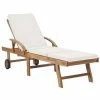 VidaXL Chaise longue avec coussin Bois de teck solide Crème 1 VidaXL Chaise longue avec coussin Bois de teck solide Crème -Bains de soleil Soldes image 1 48022