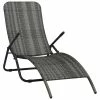 VidaXL Chaise longue pliable Résine tressée Gris 1 VidaXL Chaise longue pliable Résine tressée Gris -Bains de soleil Soldes image 1 48128
