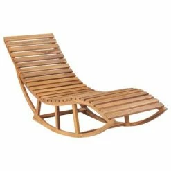 VidaXL Chaise longue à bascule Bois de teck solide