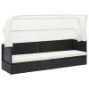 VidaXL Canapé de jardin avec auvent Noir Résine tressée 1 VidaXL Canapé de jardin avec auvent Noir Résine tressée -Bains de soleil Soldes image 1 49393
