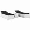 VidaXL Chaises longues de jardin table à thé 3pcs Résine tressée Blanc 2 VidaXL Chaises longues de jardin table à thé 3pcs Résine tressée Blanc -Bains de soleil Soldes image 2 3057664