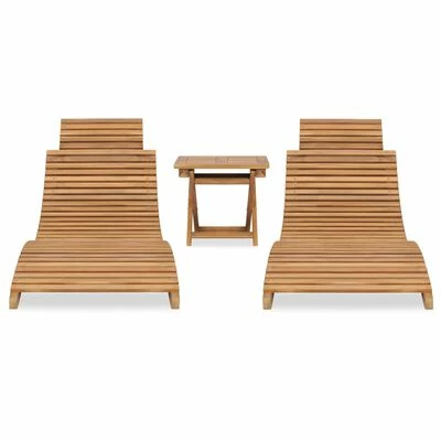 VidaXL Salon de jardin pliable 3 pcs Bois de teck solide 4 VidaXL Salon de jardin pliable 3 pcs Bois de teck solide – Image 2