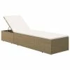 VidaXL Chaise longue Résine tressée Marron et blanc crème 1 VidaXL Chaise longue Résine tressée Marron et blanc crème -Bains de soleil Soldes image 2 310147