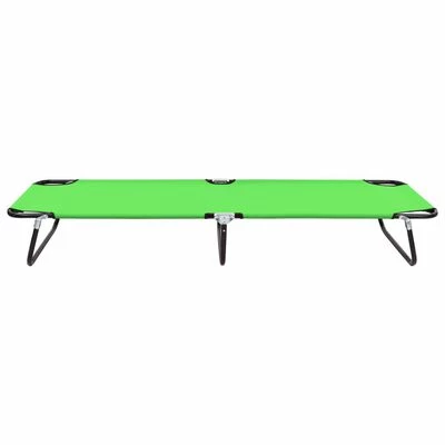 VidaXL Chaise longue pliable Acier Vert 4 VidaXL Chaise longue pliable Acier Vert – Image 2