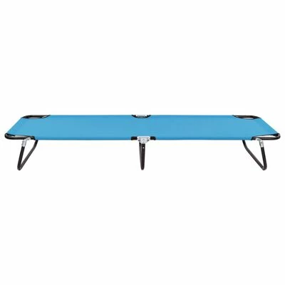 VidaXL Chaise longue pliable Acier Bleu turquoise 4 VidaXL Chaise longue pliable Acier Bleu turquoise – Image 2