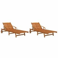 VidaXL Chaises longues 2 pcs Bois d'acacia solide