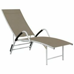 VidaXL Chaise longue Textilène et aluminium Taupe
