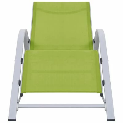 VidaXL Chaise longue Textilène et aluminium Vert 4 VidaXL Chaise longue Textilène et aluminium Vert – Image 2