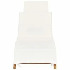 VidaXL Chaise longue pliable avec coussin blanc crème Bois de teck 9 VidaXL Chaise longue pliable avec coussin blanc crème Bois de teck -Bains de soleil Soldes image 2 310667