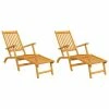 VidaXL Chaise longue d'extérieur avec repose-pieds 2 pcs Acacia solide 1 VidaXL Chaise longue d'extérieur avec repose-pieds 2 pcs Acacia solide -Bains de soleil Soldes image 2 3120438