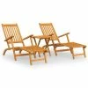 VidaXL Chaises longues d'extérieur repose-pieds et table Acacia solide -Bains de soleil Soldes image 2 3120440