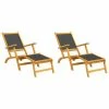 VidaXL Chaises longues d'extérieur 2 pcs Acacia massif et textilène 1 VidaXL Chaises longues d'extérieur 2 pcs Acacia massif et textilène -Bains de soleil Soldes image 2 3120441