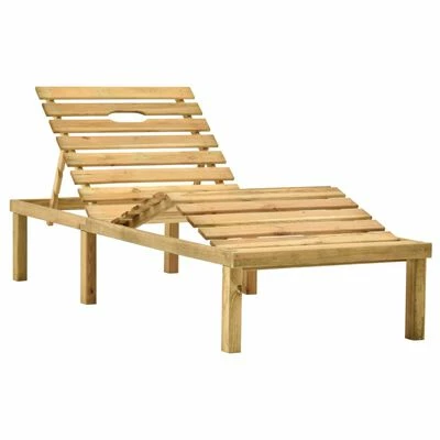 VidaXL Chaise longue de jardin avec table Bois de pin imprégné 4 VidaXL Chaise longue de jardin avec table Bois de pin imprégné – Image 2