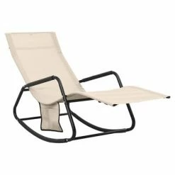 VidaXL Chaise longue Acier et textilène Crème