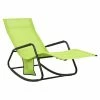 VidaXL Chaise longue Acier et textilène Vert -Bains de soleil Soldes image 2 317594