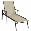 VidaXL Chaise longue Acier et tissu textilène crème 1 VidaXL Chaise longue Acier et tissu textilène crème -Bains de soleil Soldes image 2 317597