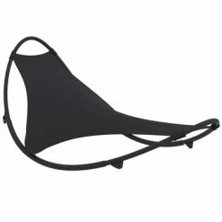 VidaXL Chaise longue à bascule avec roues Acier et textilène Noir
