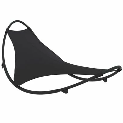 VidaXL Chaise longue à bascule avec roues Acier et textilène Noir 3 VidaXL Chaise longue à bascule avec roues Acier et textilène Noir