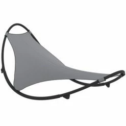 VidaXL Chaise longue à bascule avec roues Acier et textilène Gris