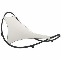 VidaXL Chaise longue à bascule avec roues Acier et textilène Crème