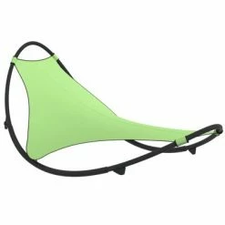 VidaXL Chaise longue à bascule avec roues Acier et textilène Vert