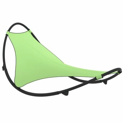 VidaXL Chaise longue à bascule avec roues Acier et textilène Vert 3 VidaXL Chaise longue à bascule avec roues Acier et textilène Vert